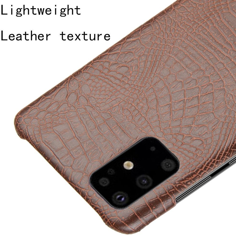 Samsung Galaxy S20 Kunstleren Hoesje met Krokodil Textuur Bruin afbeelding 4