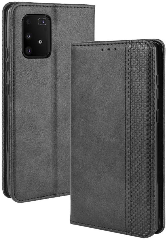 Samsung Galaxy S10 Lite Hoesje Vintage Wallet Kunst Leer Zwart afbeelding 7