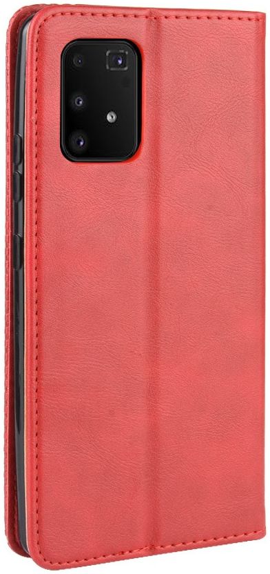 Samsung Galaxy S10 Lite Hoesje Vintage Wallet Kunst Leer Rood afbeelding 8