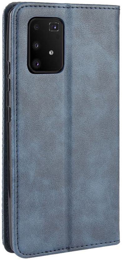 Samsung Galaxy S10 Lite Hoesje Vintage Wallet Kunst Leer Blauw afbeelding 9