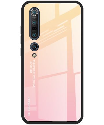 Xiaomi Mi 10 (Pro) Hoesje Hybride Tempered Glass Roze Hoesjes