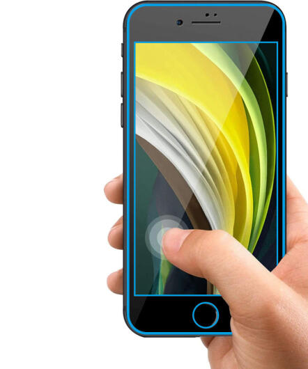 Apple iPhone SE 2020 / 2022 Tempered Glass Screenprotector Zwart afbeelding 2