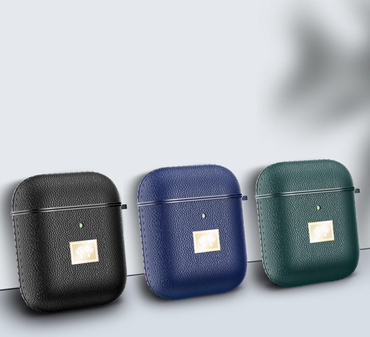 Apple Airpods 1/2 Luxe Kunstlederen Hoesje Zwart afbeelding 2