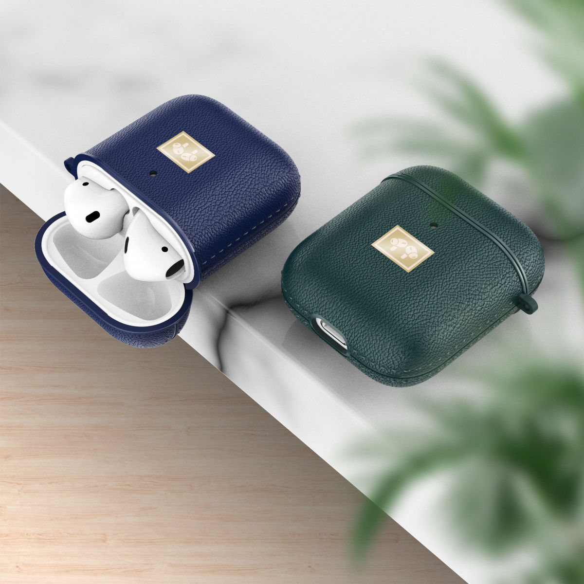 Apple Airpods 1/2 Luxe Kunstlederen Hoesje Zwart afbeelding 6