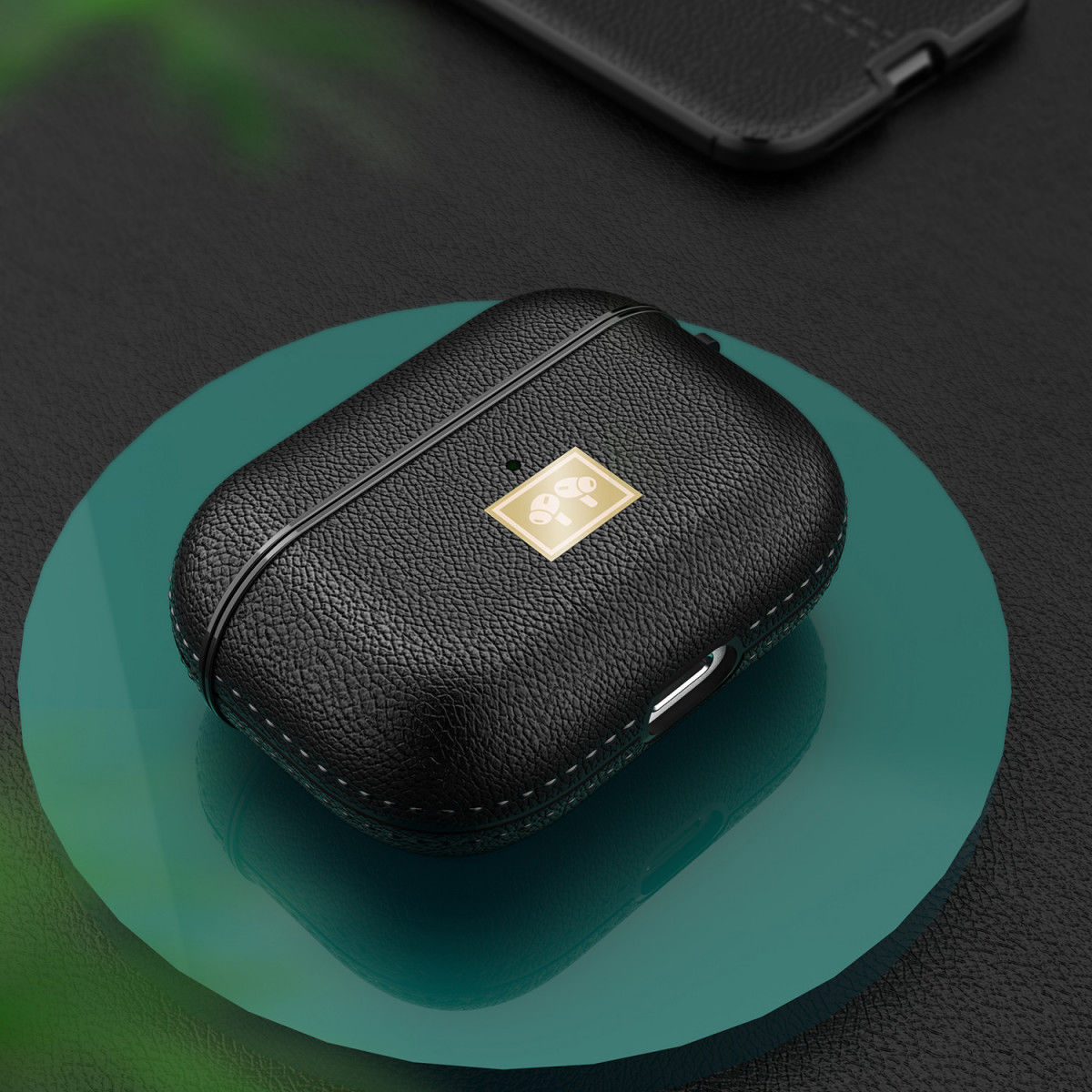 Apple Airpods Pro Luxe Kunstlederen Hoesje Blauw afbeelding 4