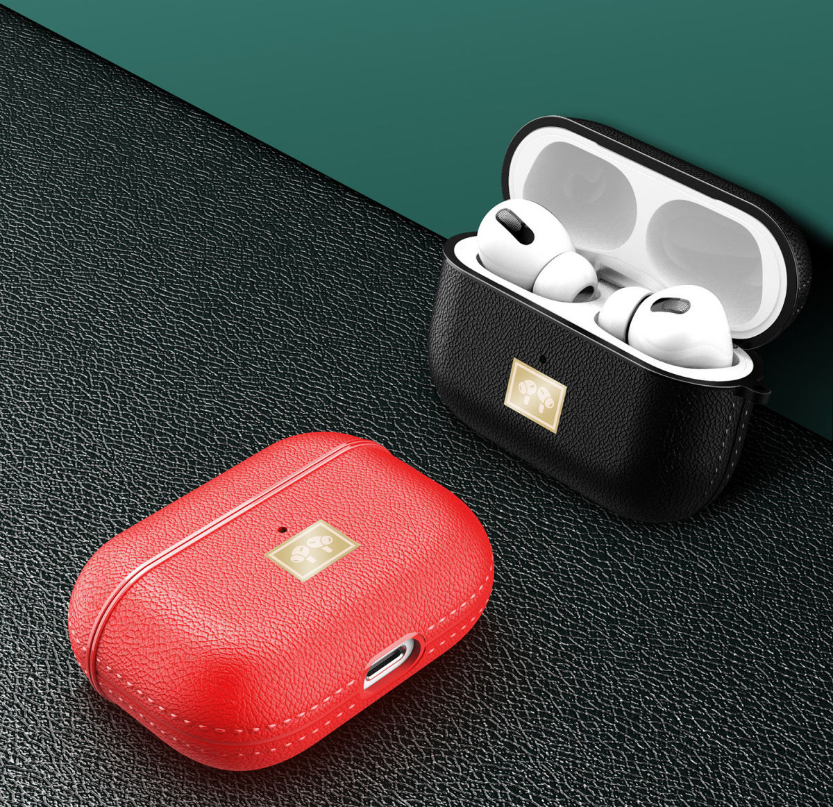 Apple Airpods Pro Luxe Kunstlederen Hoesje Blauw afbeelding 9