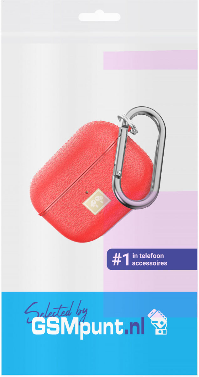 Apple Airpods Pro Luxe Kunstlederen Hoesje Rood afbeelding 2