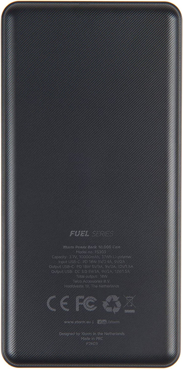 Xtorm Fuel Series 3 USB-C PD Powerbank 10.000 mAh 18W Zwart afbeelding 2