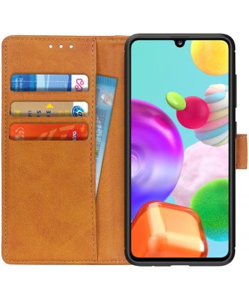 Samsung Galaxy A41 Wallet Stand Case Bruin Hoesjes
