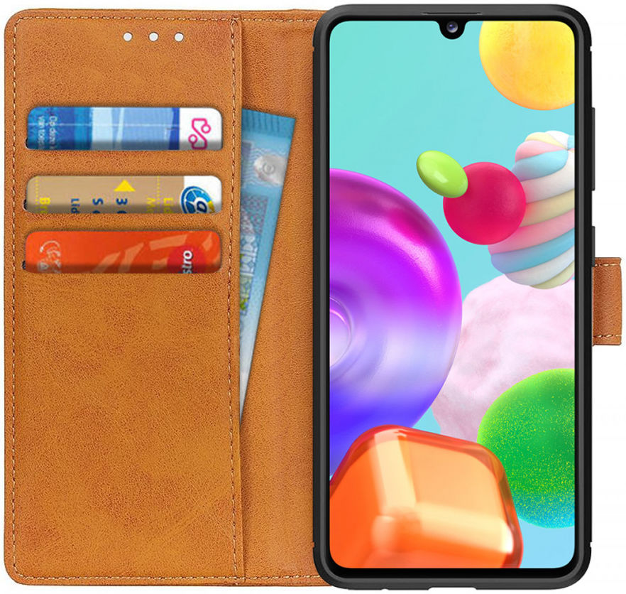 Samsung Galaxy A41 Wallet Stand Case Bruin afbeelding 1