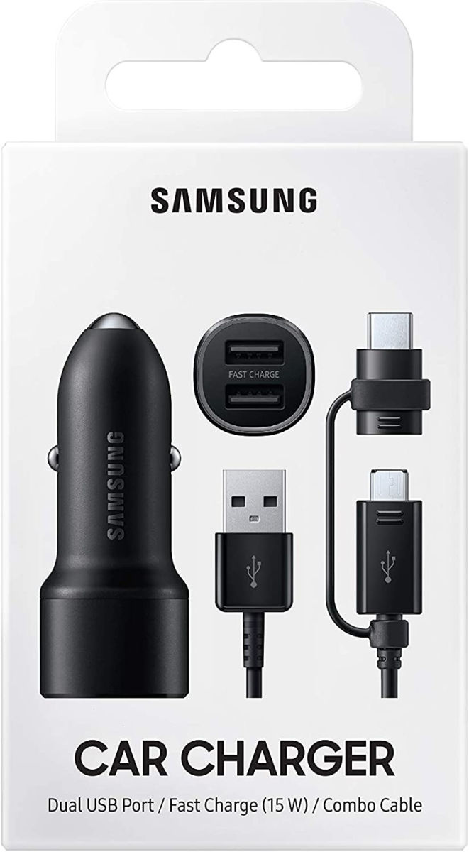 Originele Samsung Duo 15W Fast Charge Autolader met Combo Kabel Zwart afbeelding 9