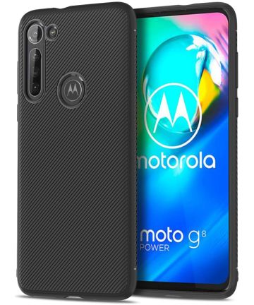 Motorola Moto G8 power Twill Slim Texture Back Cover Zwart Hoesjes