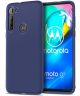 Motorola Moto G8 power Twill Slim Texture Back Cover Blauw