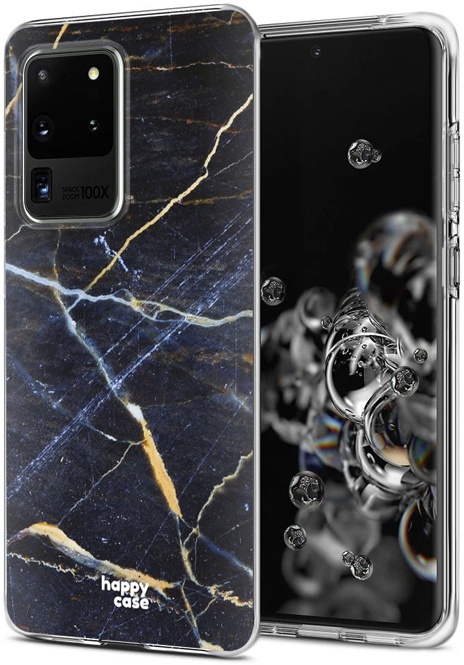 HappyCase Samsung Galaxy S20 Ultra Hoesje TPU Donker Marmer Print afbeelding 2