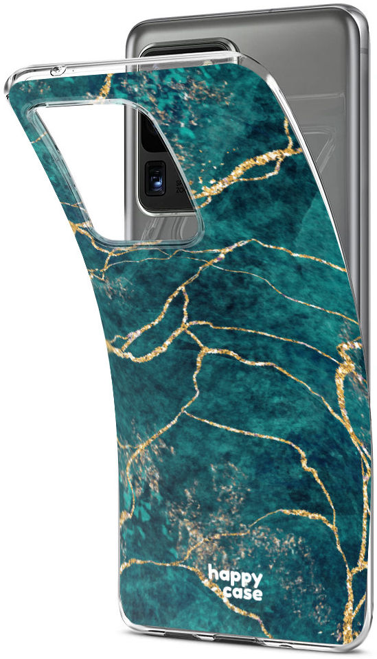 HappyCase Samsung Galaxy S20 Ultra Hoesje Flexibel TPU Aqua Marmer afbeelding 5