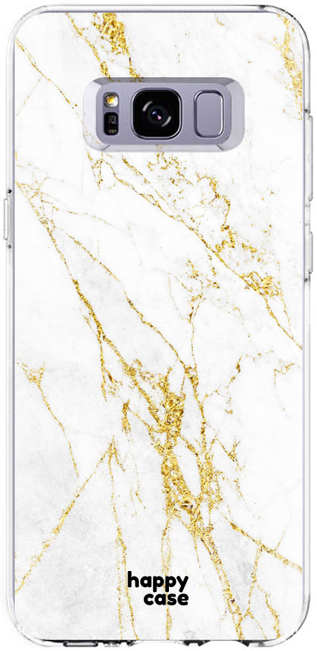HappyCase Samsung Galaxy S8 Hoesje Flexibel TPU Wit Marmer Print afbeelding 1