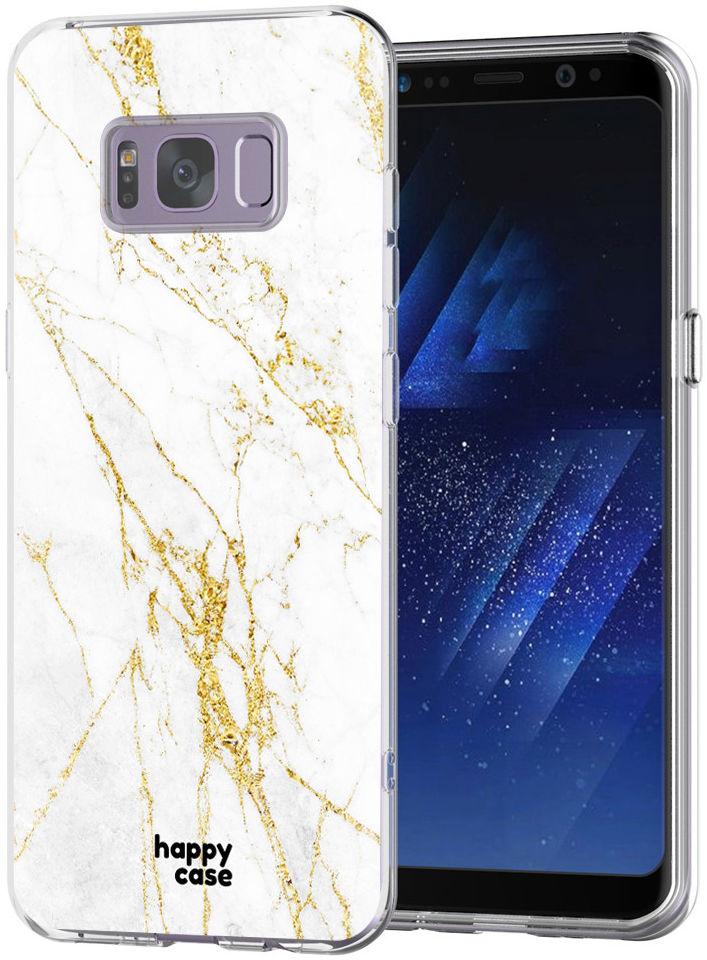 HappyCase Samsung Galaxy S8 Hoesje Flexibel TPU Wit Marmer Print afbeelding 2