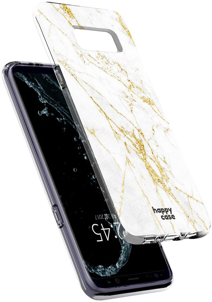 HappyCase Samsung Galaxy S8 Hoesje Flexibel TPU Wit Marmer Print afbeelding 7