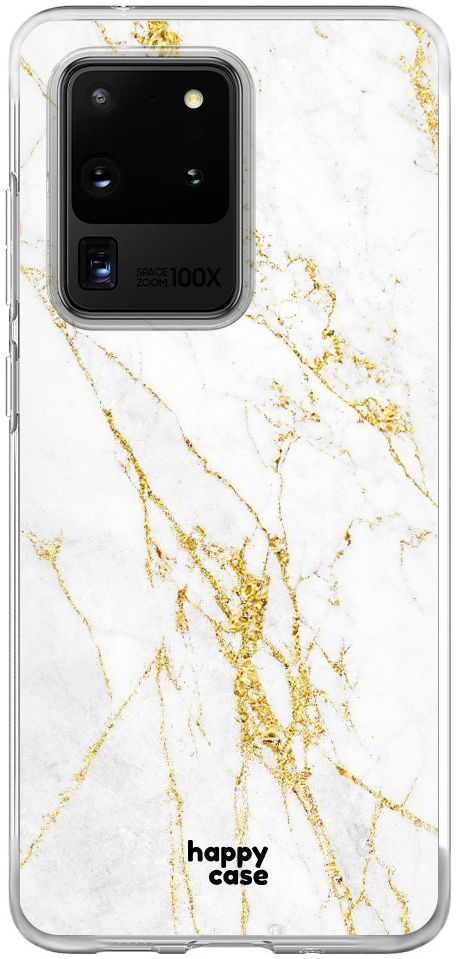 HappyCase Samsung Galaxy S20 Ultra Hoesje Flexibel TPU Wit Marmer afbeelding 1