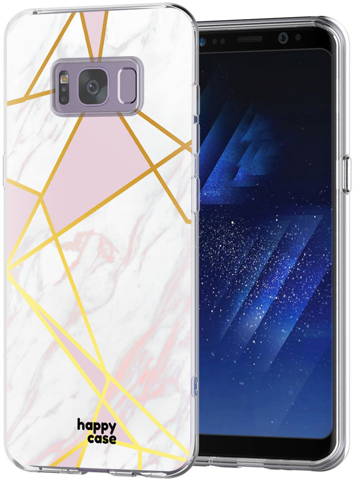HappyCase Samsung Galaxy S8 Hoesje Flexibel TPU Roze Marmer Print afbeelding 2