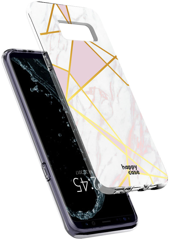 HappyCase Samsung Galaxy S8 Hoesje Flexibel TPU Roze Marmer Print afbeelding 3