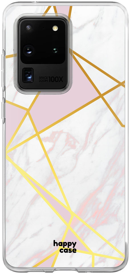 HappyCase Samsung Galaxy S20 Ultra Hoesje Flexibel TPU Roze Marmer afbeelding 1