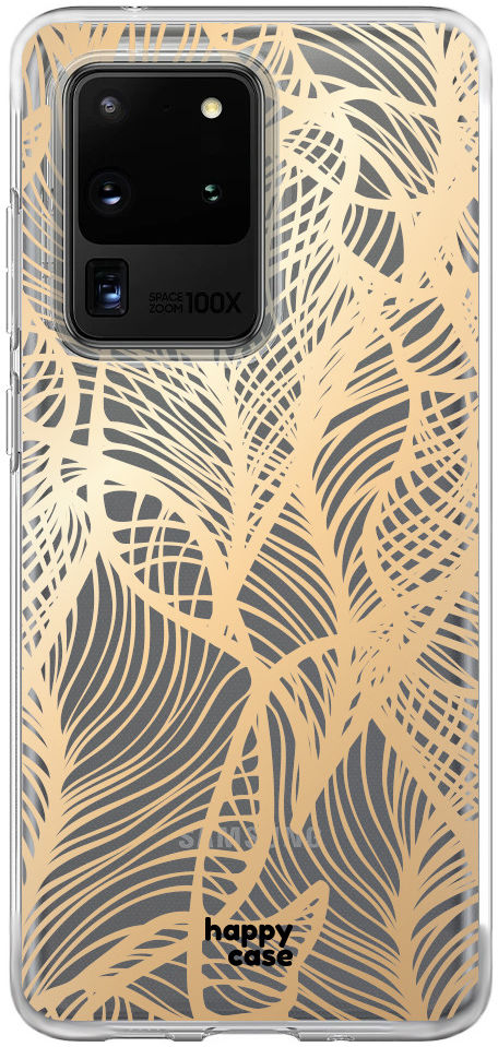 HappyCase Samsung Galaxy S20 Ultra Hoesje Flexibel TPU Golden Leaves afbeelding 1