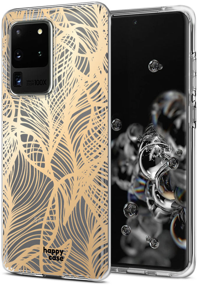 HappyCase Samsung Galaxy S20 Ultra Hoesje Flexibel TPU Golden Leaves afbeelding 2