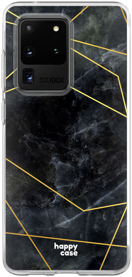 HappyCase Samsung Galaxy S20 Ultra Hoesje Flexibel TPU Zwart Marmer afbeelding 1