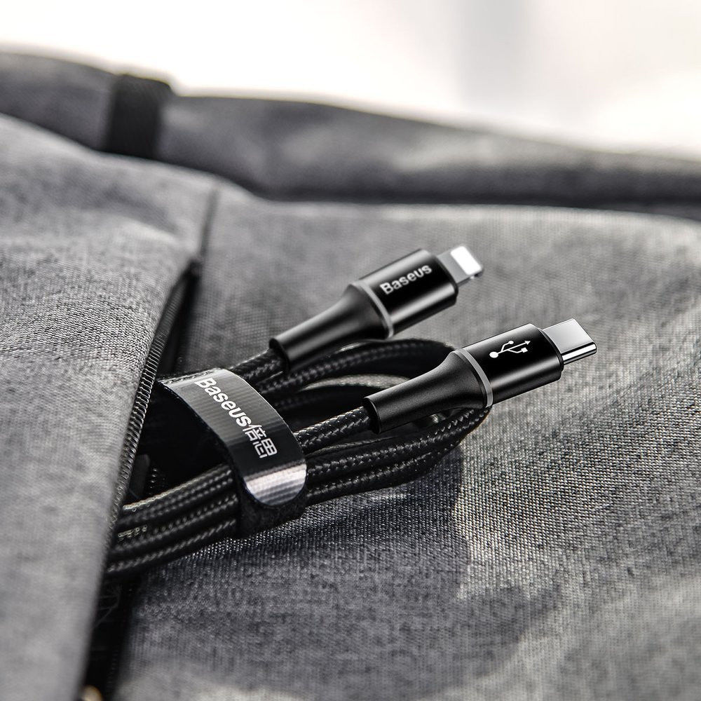 Baseus Halo  Quick Charge Apple Lightning Kabel 1m Zwart afbeelding 6