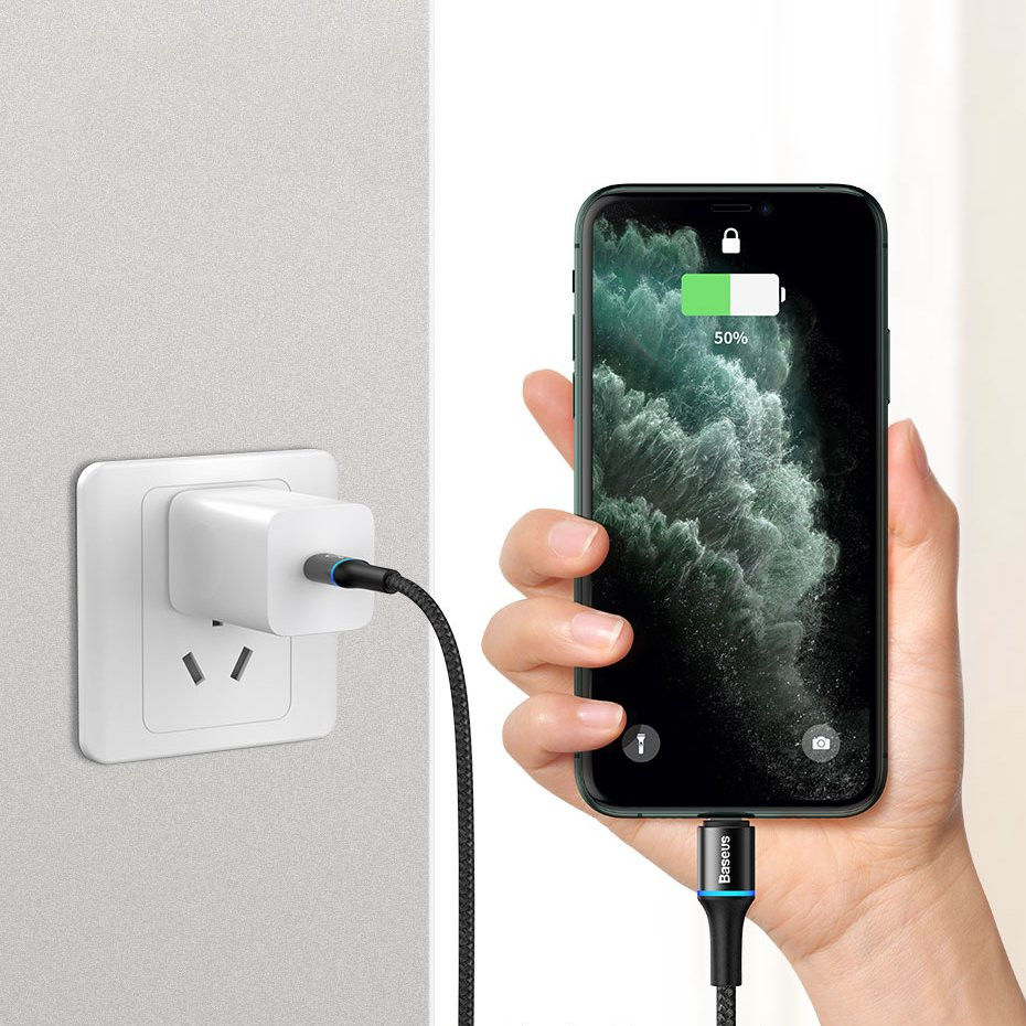 Baseus Halo  Quick Charge Apple Lightning Kabel 1m Zwart afbeelding 10