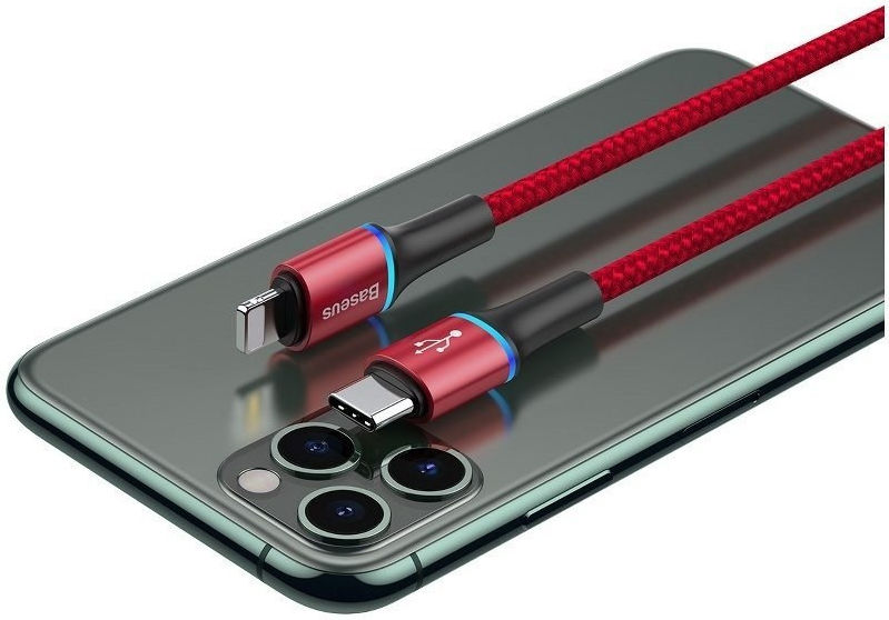 Baseus Halo Quick Charge Apple Lightning 1m Rood afbeelding 5