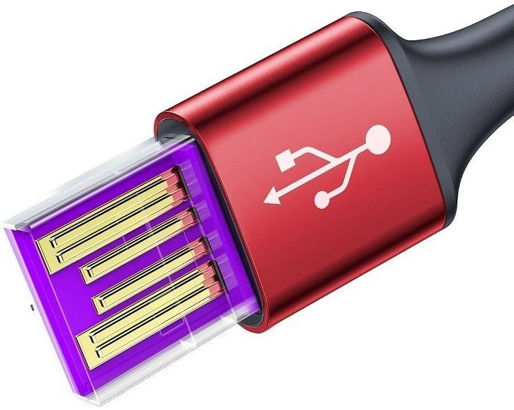 Baseus Halo Series Quick Charge USB-C Lichtgevende Kabel 2m Rood afbeelding 2
