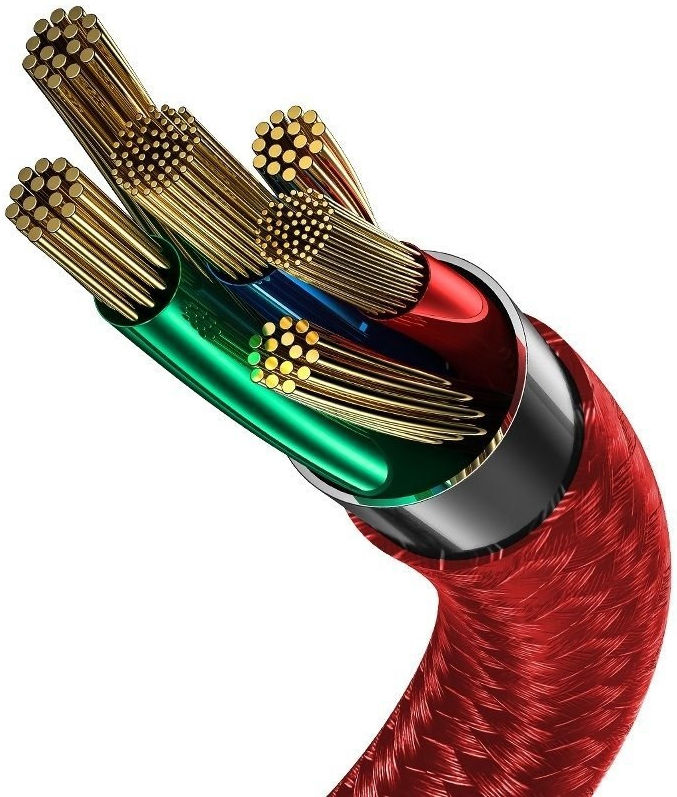 Baseus Halo Series Quick Charge USB-C Lichtgevende Kabel 2m Rood afbeelding 4