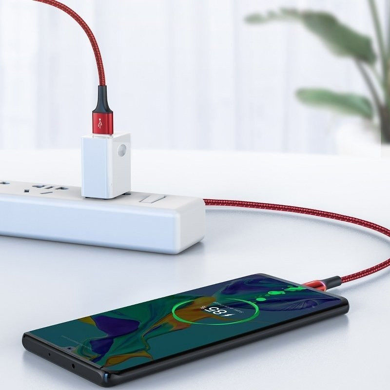 Baseus Halo Series Quick Charge USB-C Lichtgevende Kabel 2m Rood afbeelding 5