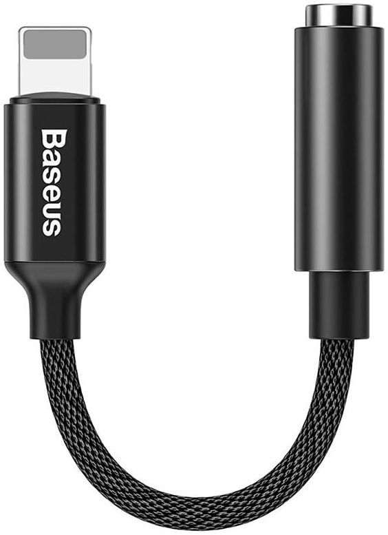 Baseus iP Lightning naar 3.5mm Jack Zwart afbeelding 1