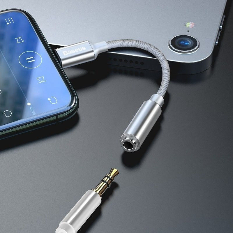Baseus iP Lightning naar 3.5mm Jack Grijs afbeelding 7