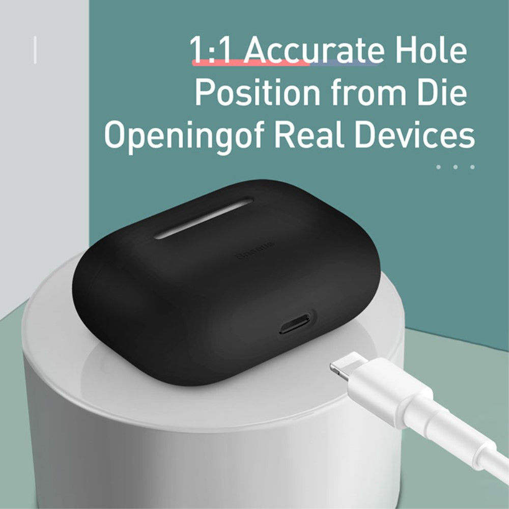 Baseus Ultradun Siliconen Apple AirPods Pro Hoesje Zwart afbeelding 6