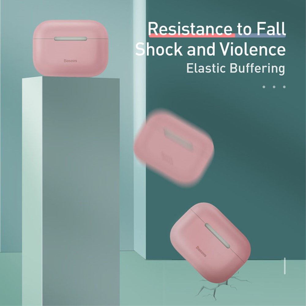 Baseus Ultradun Siliconen Apple AirPods Pro Hoesje Roze afbeelding 5