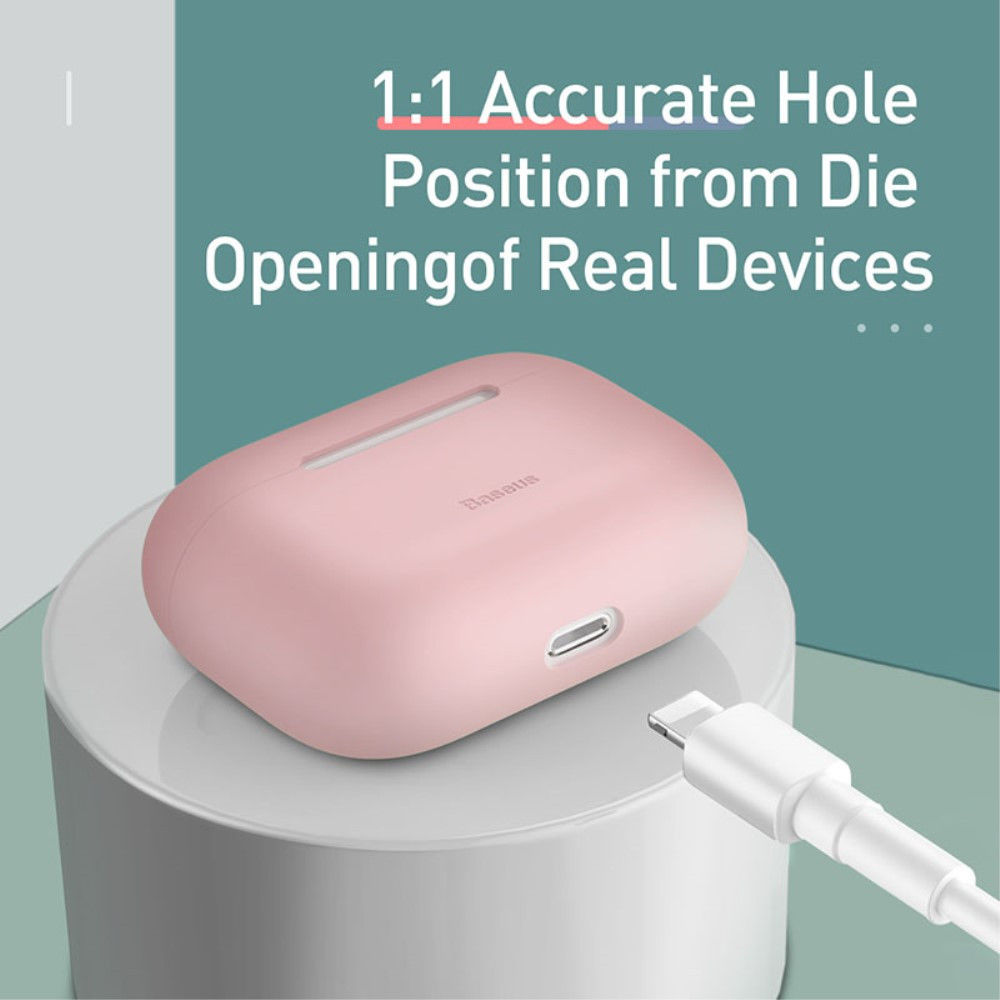Baseus Ultradun Siliconen Apple AirPods Pro Hoesje Roze afbeelding 6