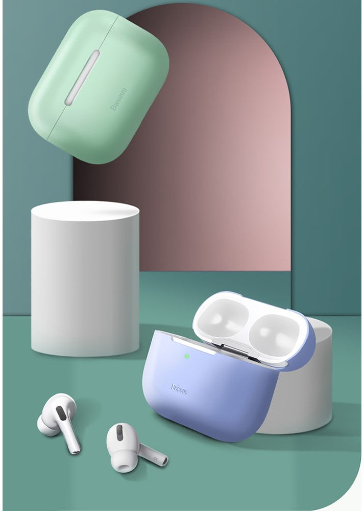 Baseus Ultradun Siliconen Apple AirPods Pro Hoesje Groen afbeelding 13