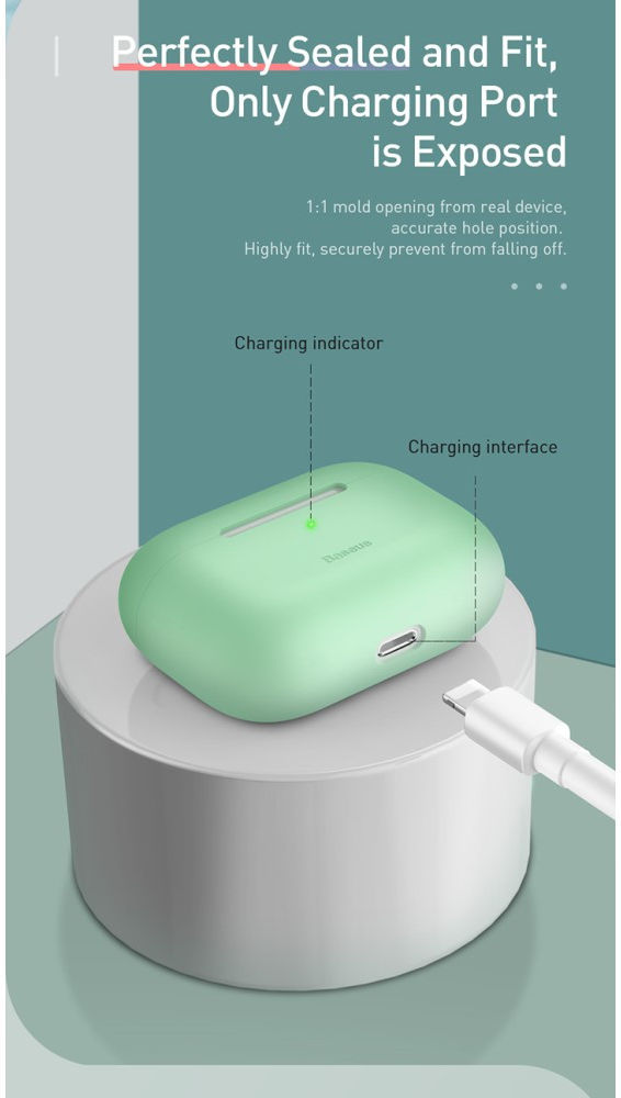 Baseus Ultradun Siliconen Apple AirPods Pro Hoesje Groen afbeelding 22