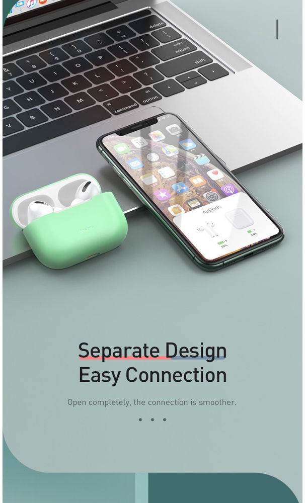 Baseus Ultradun Siliconen Apple AirPods Pro Hoesje Groen afbeelding 18