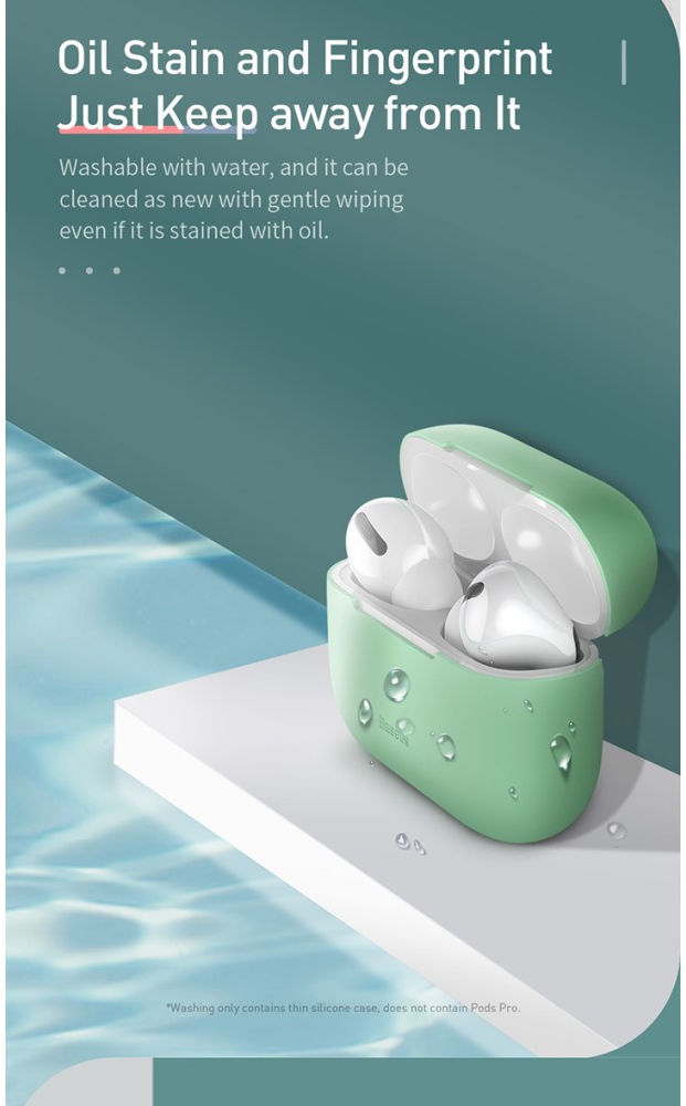 Baseus Ultradun Siliconen Apple AirPods Pro Hoesje Groen afbeelding 21
