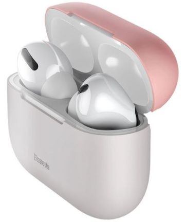 Baseus Ultradun Siliconen Apple AirPods Pro Hoesje Roze Grijs Hoesjes