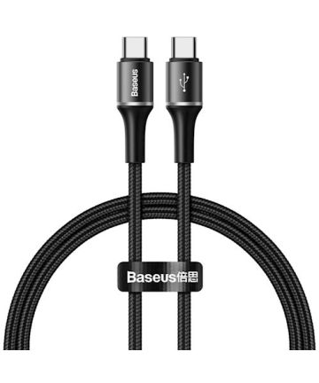 Baseus Halo Series Quick Charge USB-C naar USB-C Kabel 0.5m Zwart Kabels