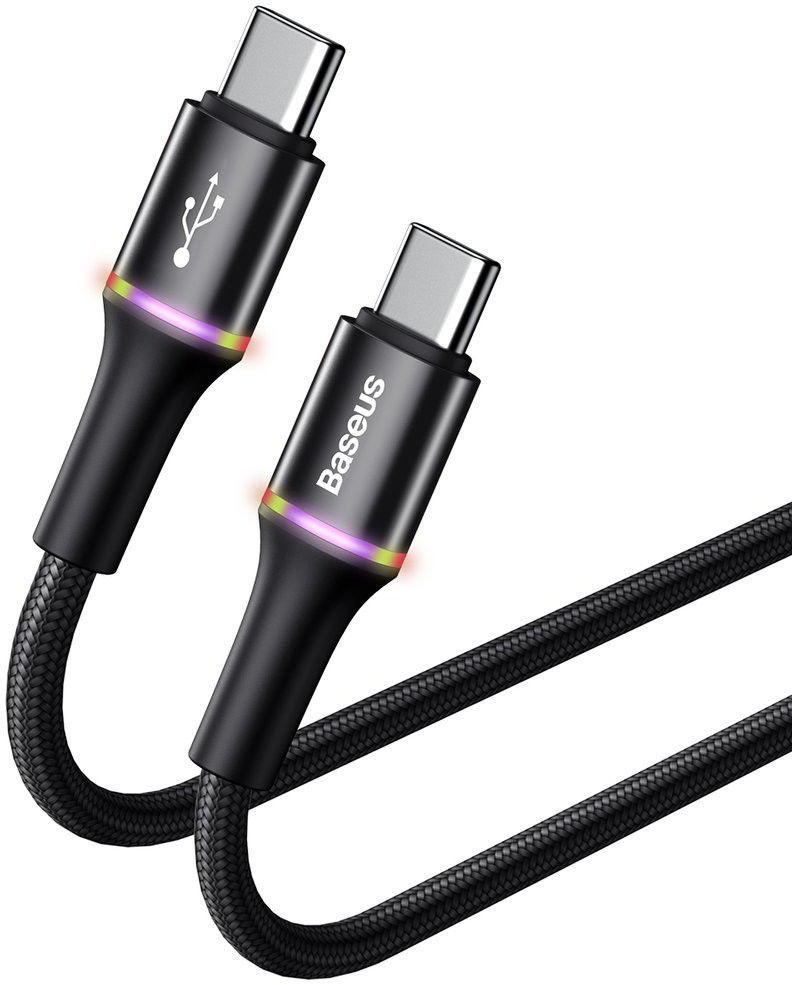 Baseus Halo Series Quick Charge USB-C naar USB-C Kabel 1m Zwart afbeelding 3