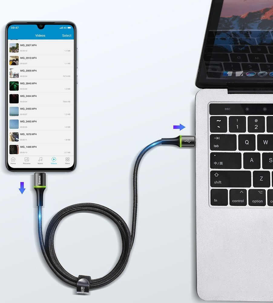 Baseus Halo Series Quick Charge USB-C naar USB-C Kabel 1m Zwart afbeelding 6