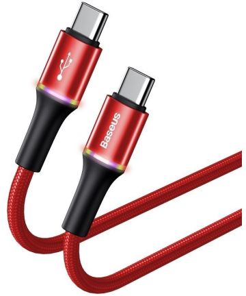 Baseus Halo Series Quick Charge USB-C naar Lichtgevende Kabel 1m Rood Kabels