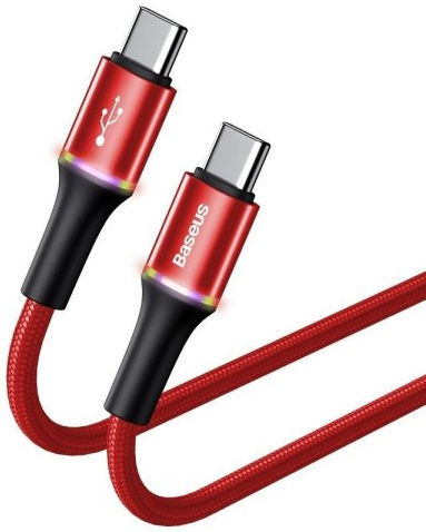 Baseus Halo Series Data Kabel USB-C Lichtgevende Kabel 2m Rood afbeelding 2